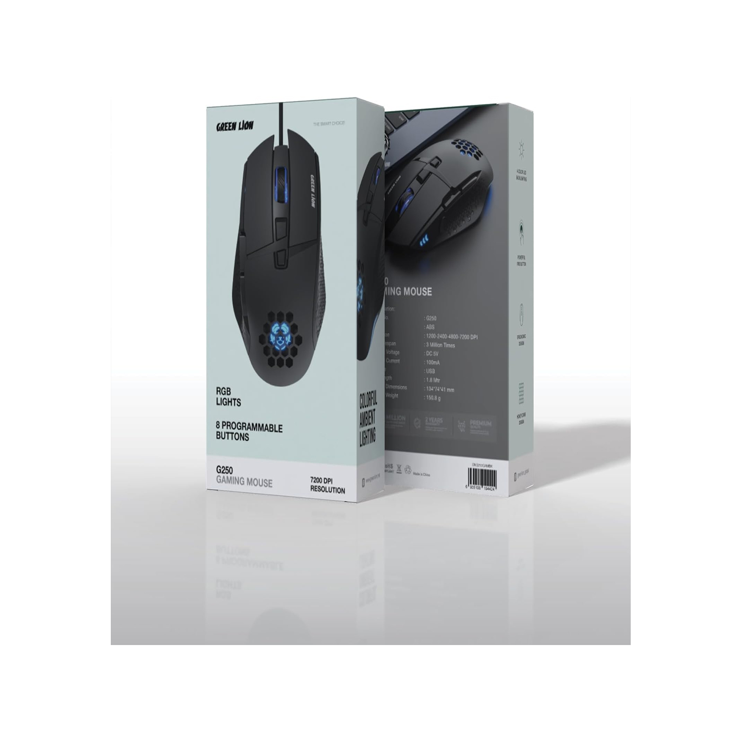 Green Lion G250 Gaming Mouse 7200 DPI Blk — image 2