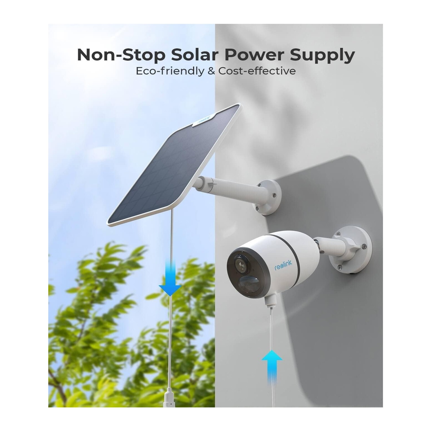 REOLINK 6W Solar Panel White, Non-Stop Solar Power Supply for All Wireless Battery Camera — image 4