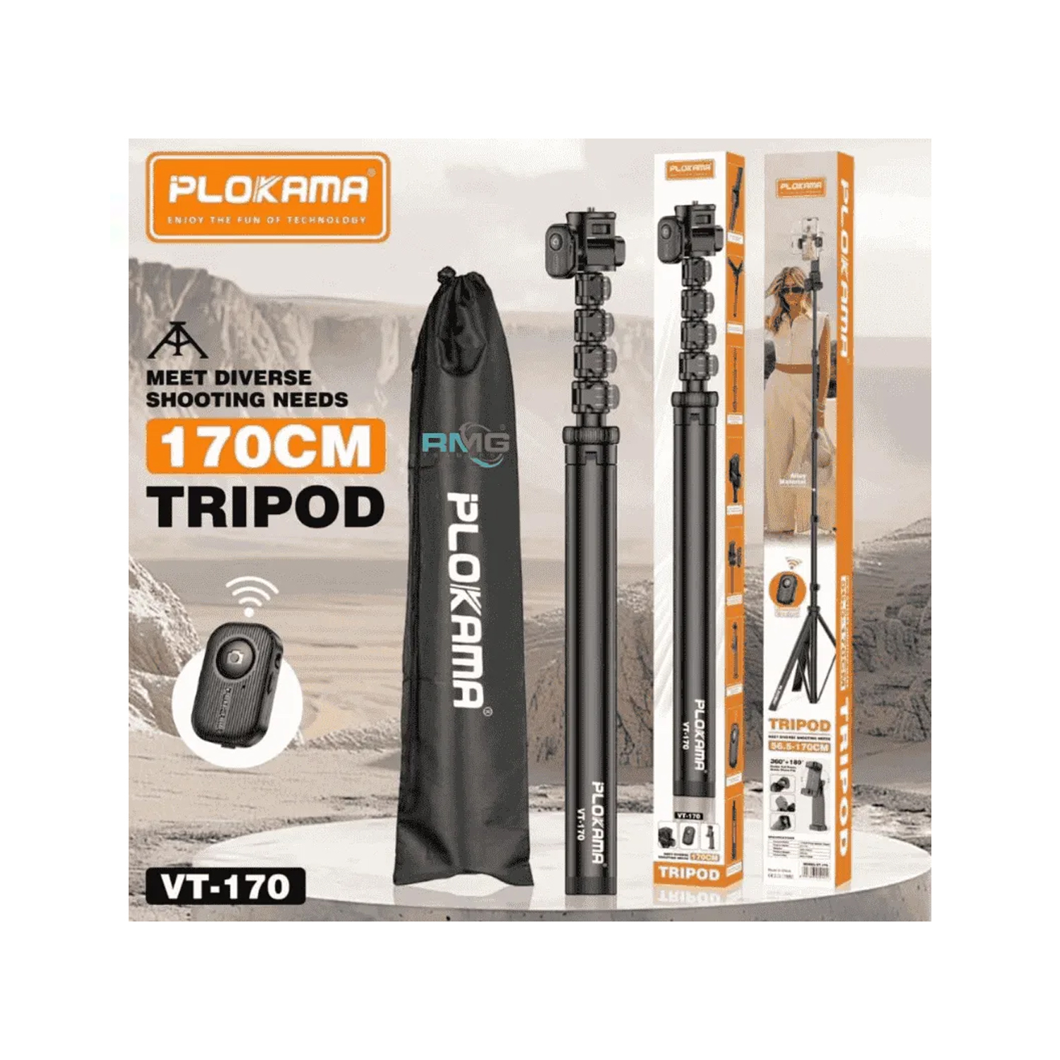 Plokama VT-170 Professional Meet Diverse Shooting Tripod Stand — image 2
