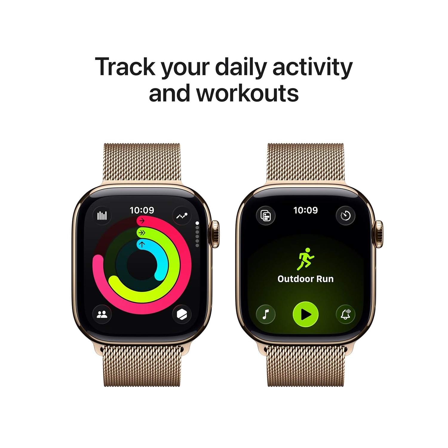 Apple Watch Series 11 GPS + Cellular 42mm Gold Titanium Case with Gold Milanese Loop — image 4