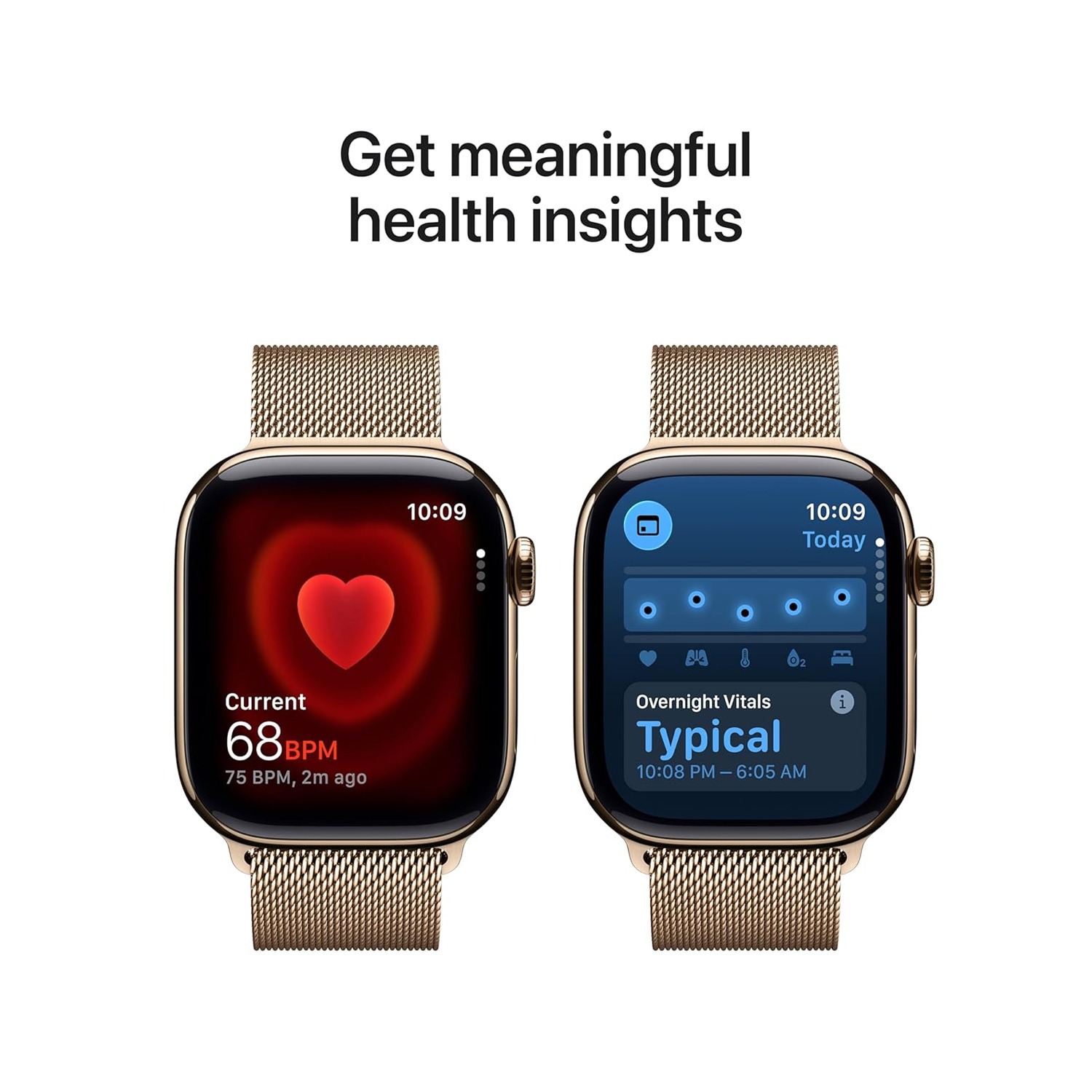 Apple Watch Series 11 GPS + Cellular 42mm Gold Titanium Case with Gold Milanese Loop — image 3
