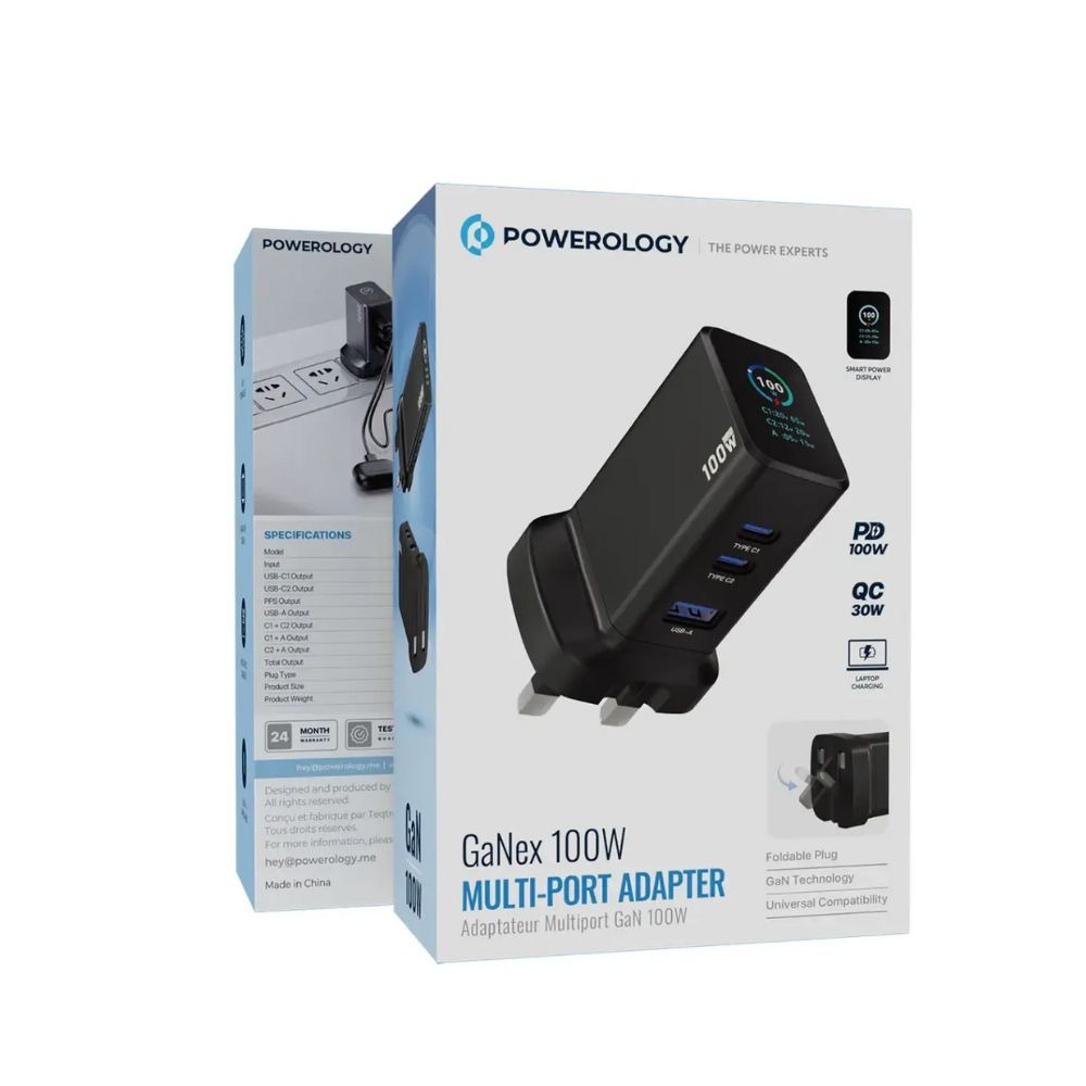 Powerology GaNex 67W Multi-Port Adapter - Black — image 3