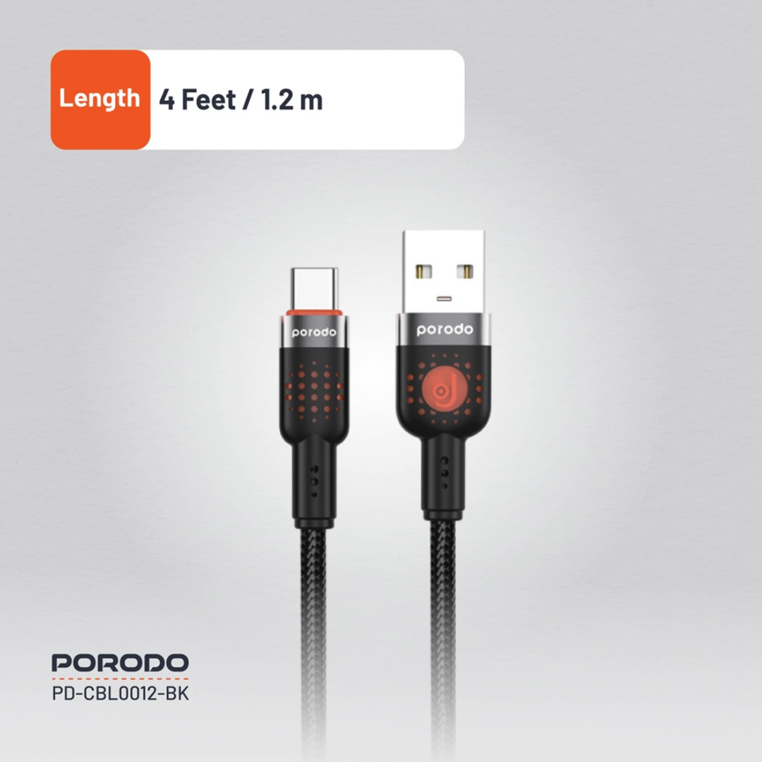 Porodo Braided USB-A to USB-C Cable 1.2M — image 2