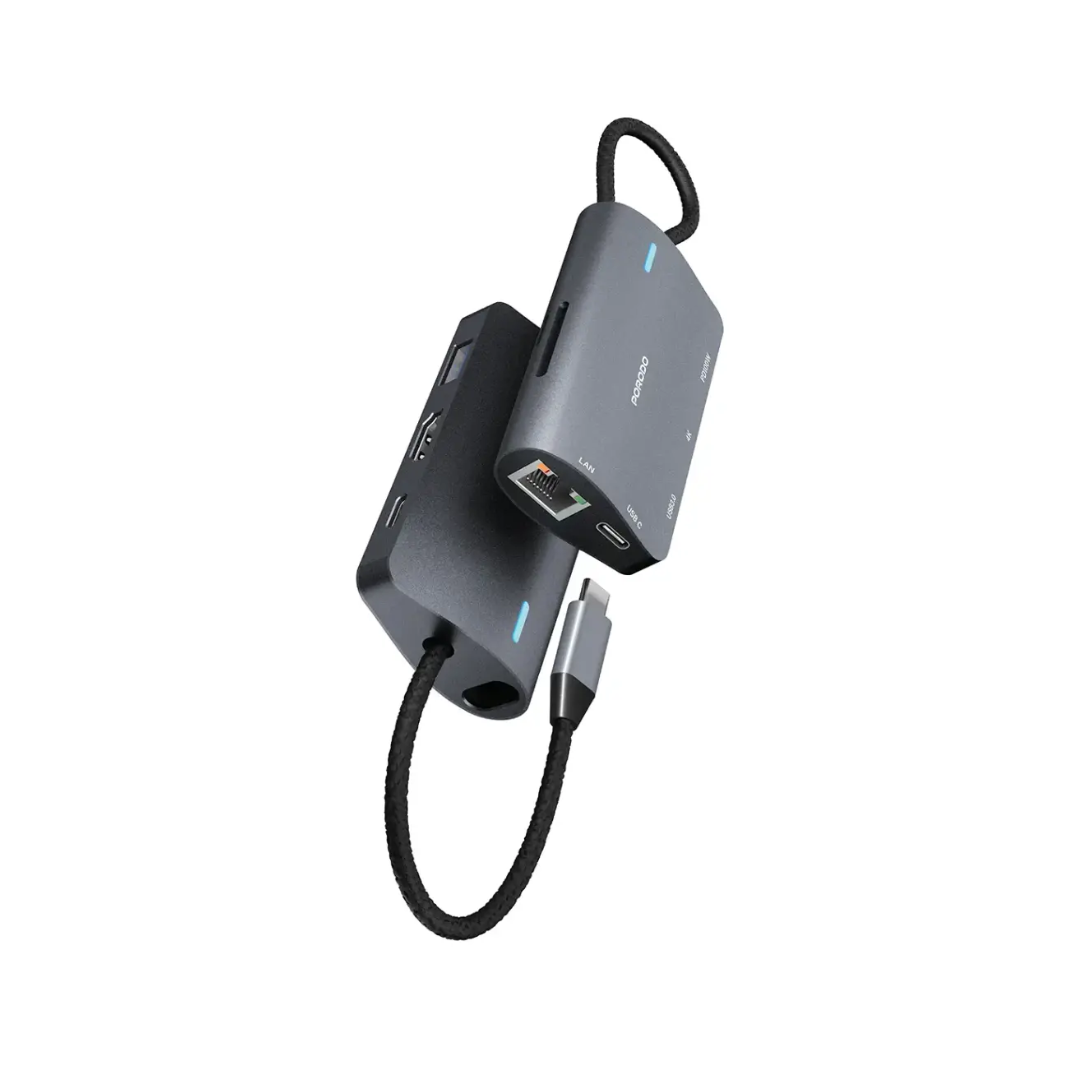 Porodo 7 in 1 Multi Port USB C Hub 100W PD 4K HDMI RJ45 1000 Mbps — image 1