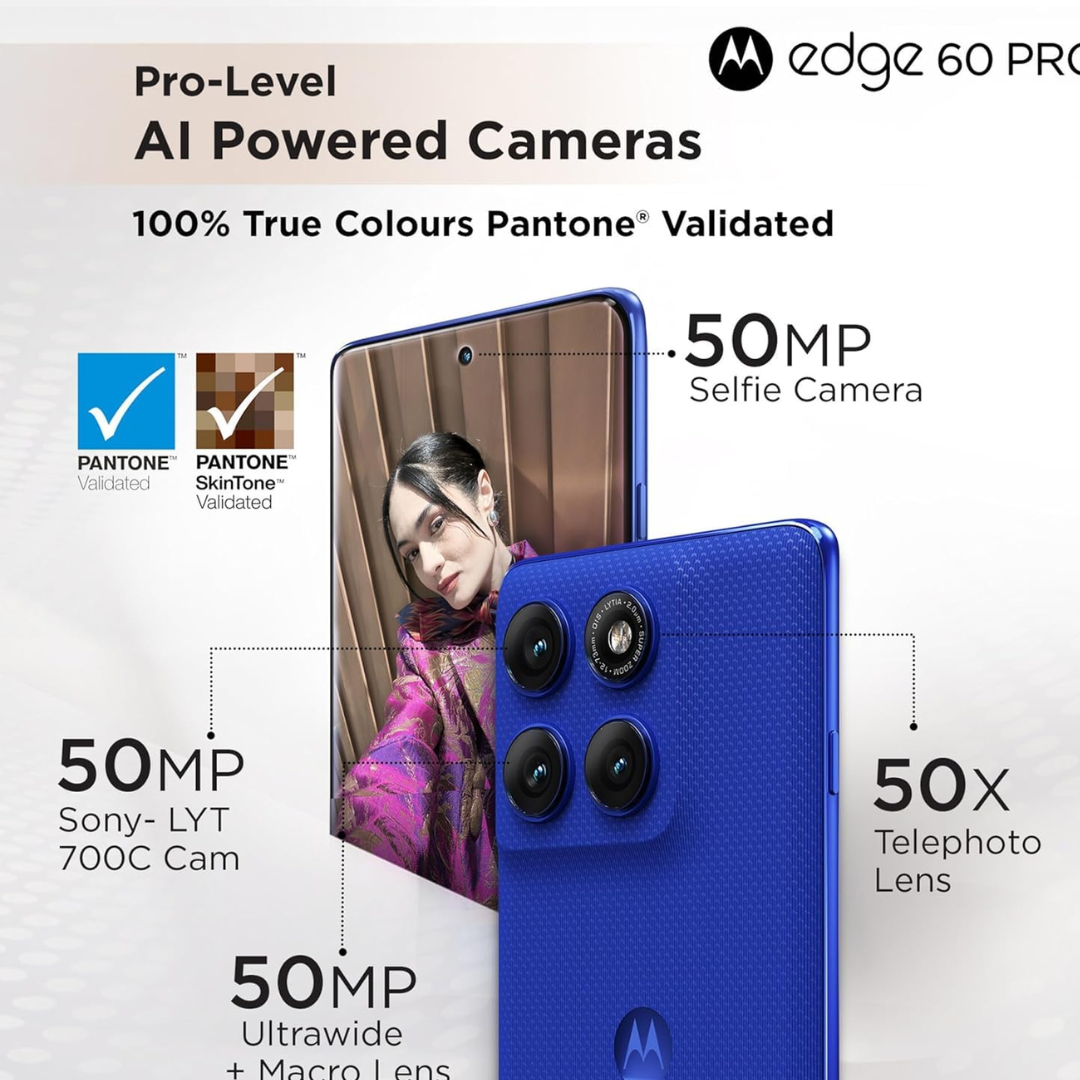 Motorola Edge 60 Pro, 5G, 512GB, Dazzling Blue — image 3