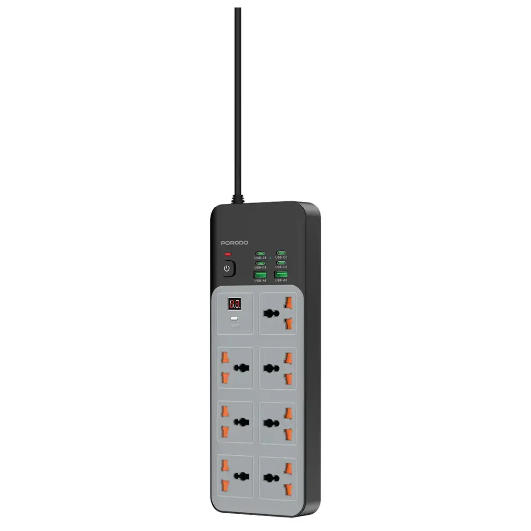 Porodo 30002 | 7AC , Universal Power Strip 6 USB Ports 4C + 2A — image 1