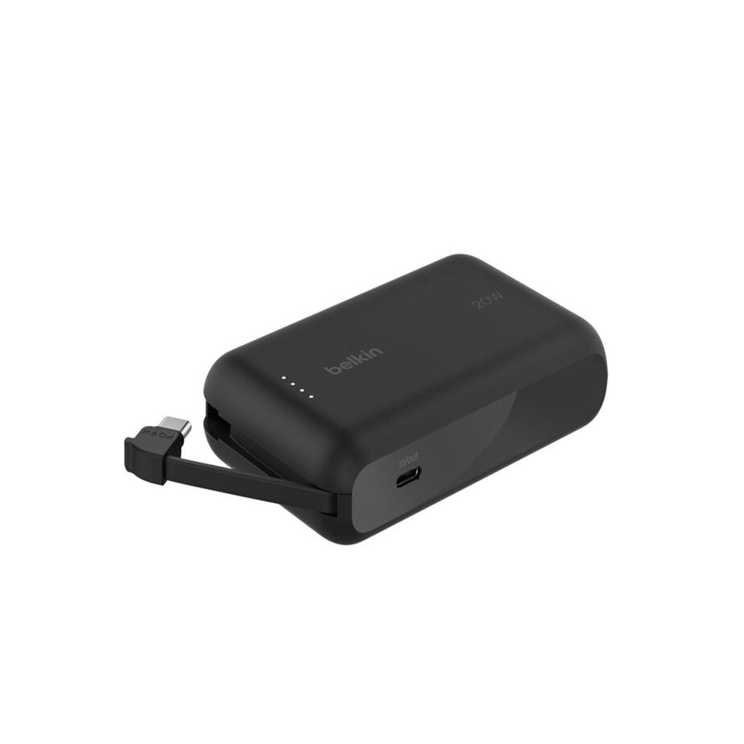 Belkin  BoostCharge Power Bank 10K, PD 20W with USB-C Integrated Cable and USB-C port, BLACK — image 2