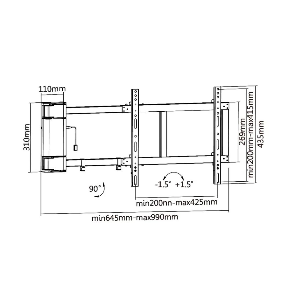 SKILL TECH SH M03GR Panning Motorized TV Wall Mount With Remote Controller — image 3