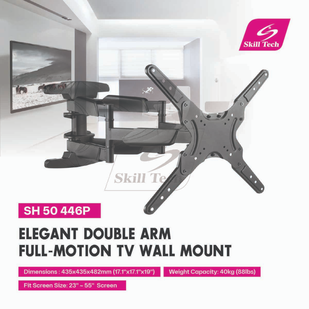 SKILL TECH SH 50 446PElegant Double Arm Full-Motion TV Wall Mount — image 3