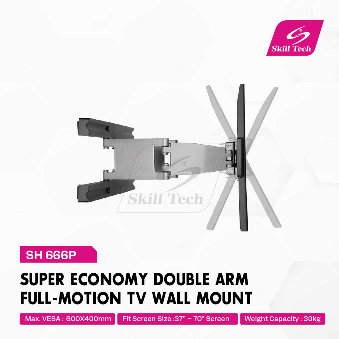 SKILL TECH SH 666P Super Economy Double Arm Full-Motion TV Wall Mount — image 2