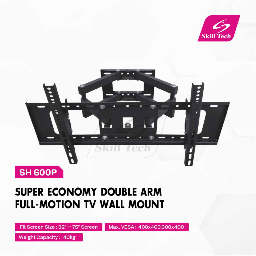 SKILL TECH SH 600P Super Economy Double Arm Full-Motion TV Wall Mount — image 2