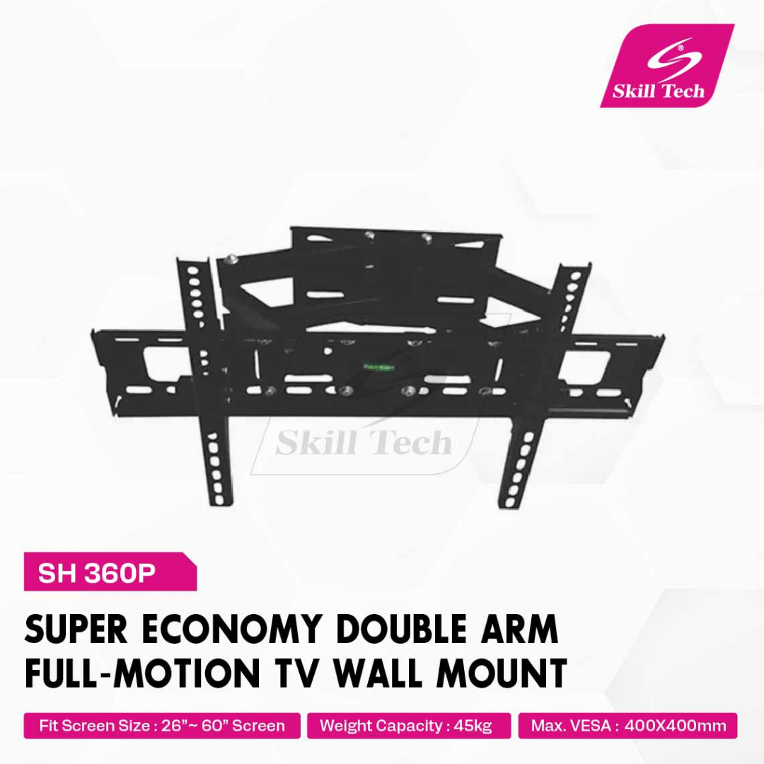 SKILL TECH SH 360P Super Economy Double Arm Full-Motion TV Wall Mount — image 2