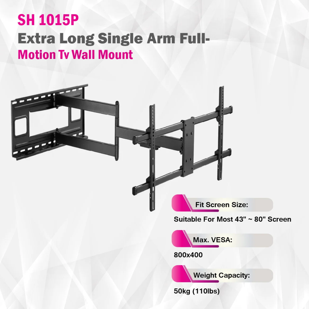 SKILL TECH SH 1015P Extra Long Single Arm Full-Motion TV Wall Mount — image 3