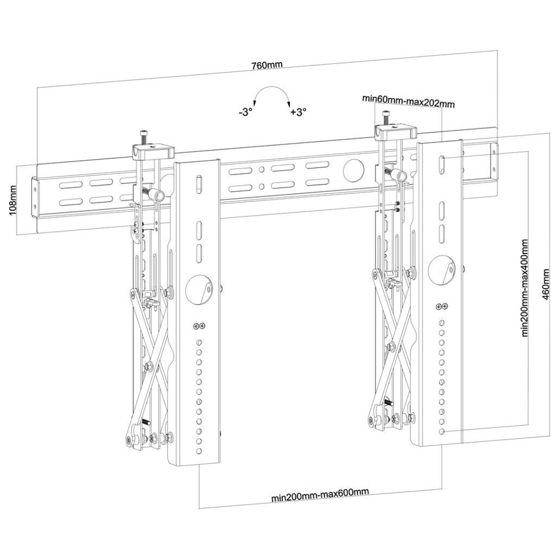 Skill Tech SVW02-46T Pop-out Video Wall Mount, 35" - 75" Screen Sizes, 45kg — image 3