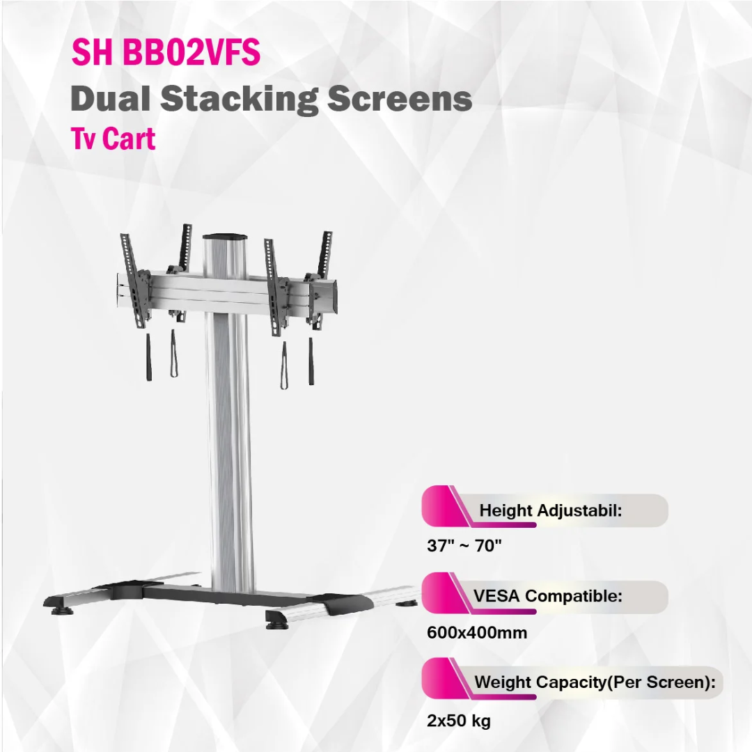 SKILL TECH SH BB02VFS Dual Stacking Screens TV Cart — image 2