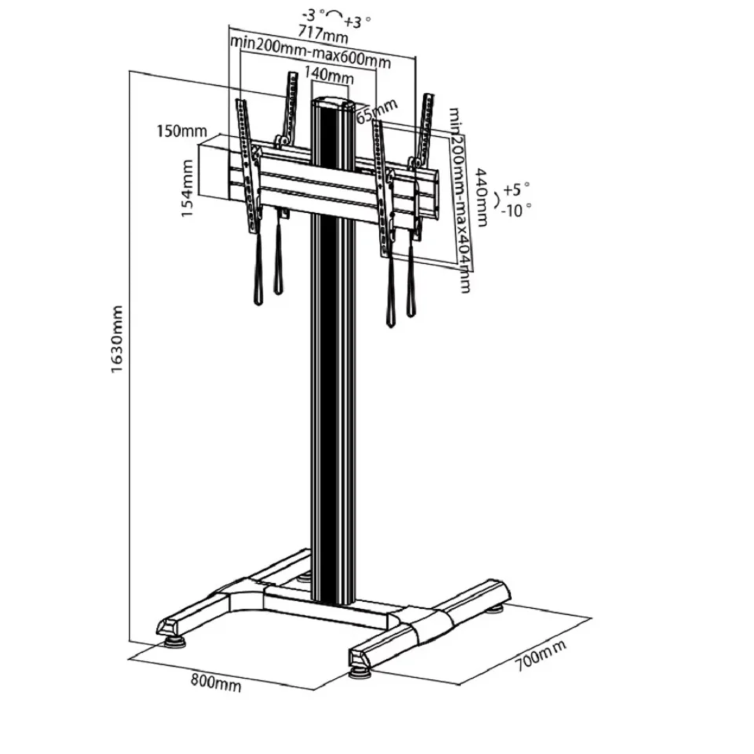 SKILL TECH SH BB02VFS Dual Stacking Screens TV Cart — image 3