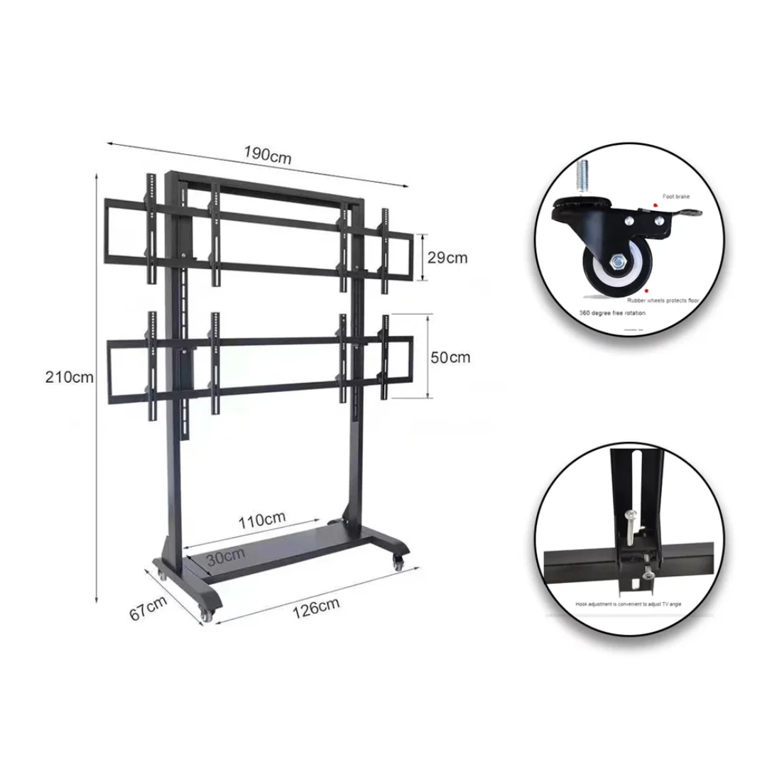 SKILL TECH SH 8565VFS Four Display Screen Video Wall Cart — image 3