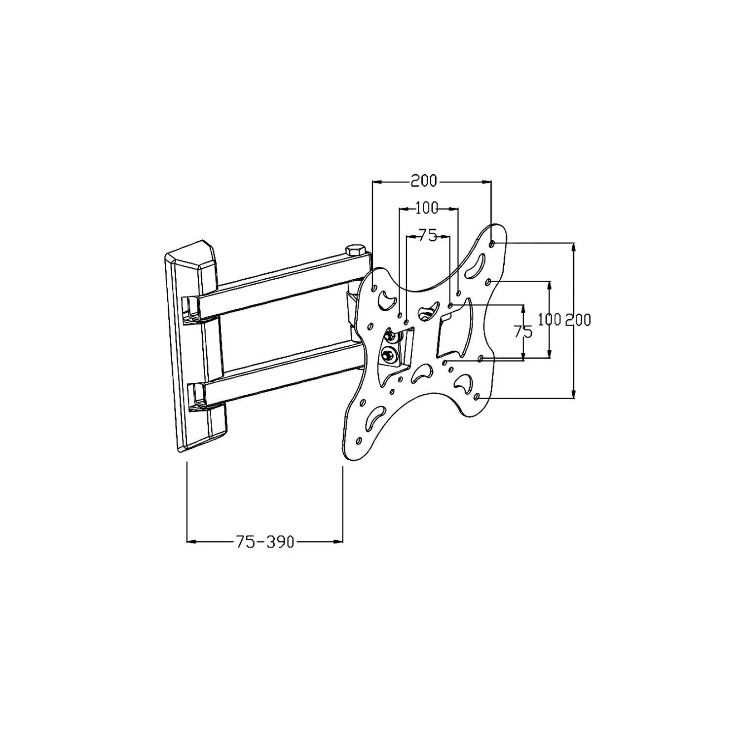 skill tech SH 30P Super Economy Full-Motion TV Wall Mount — image 2