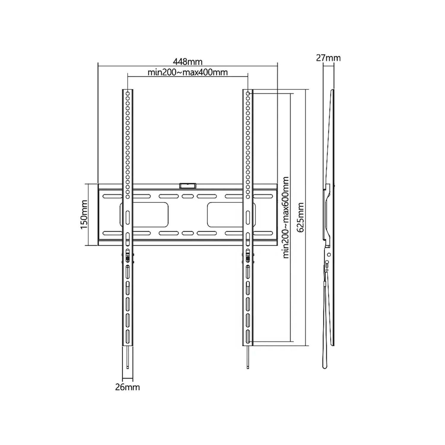 SKILL TECH SH 64AF Portrait Mode Fixed TV Wall Mount — image 2