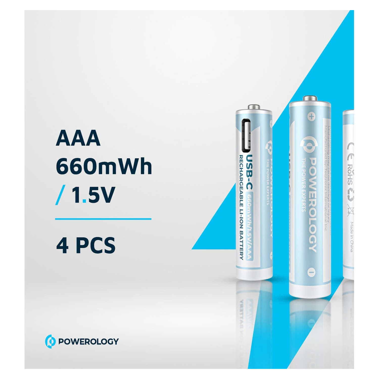 Powerology Aaa 2 Pack USB C Rechareable Battery — image 2