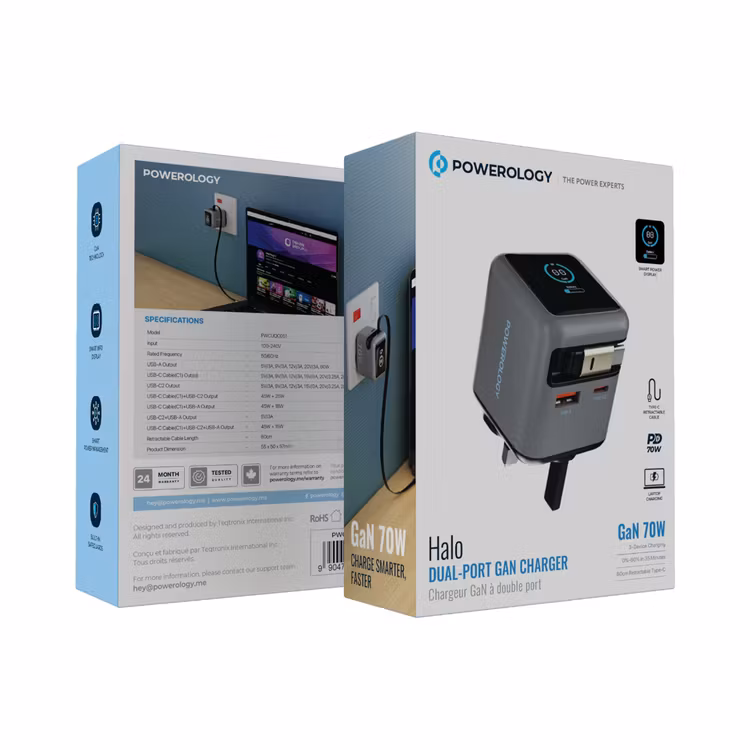 Powerology Halo Dual Port GAN Charger 70W — image 2