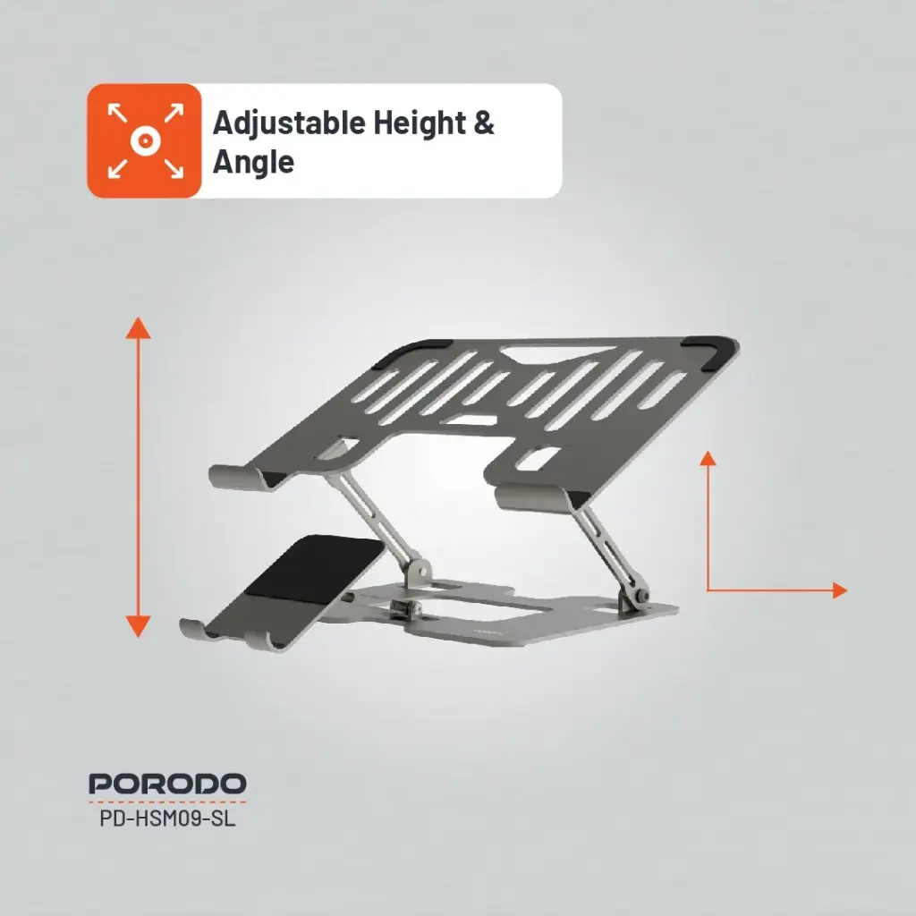 PORODO 2-in-1 Adjustable and Foldable Laptop with Mobile Stand PD-HSM09-SL — image 4