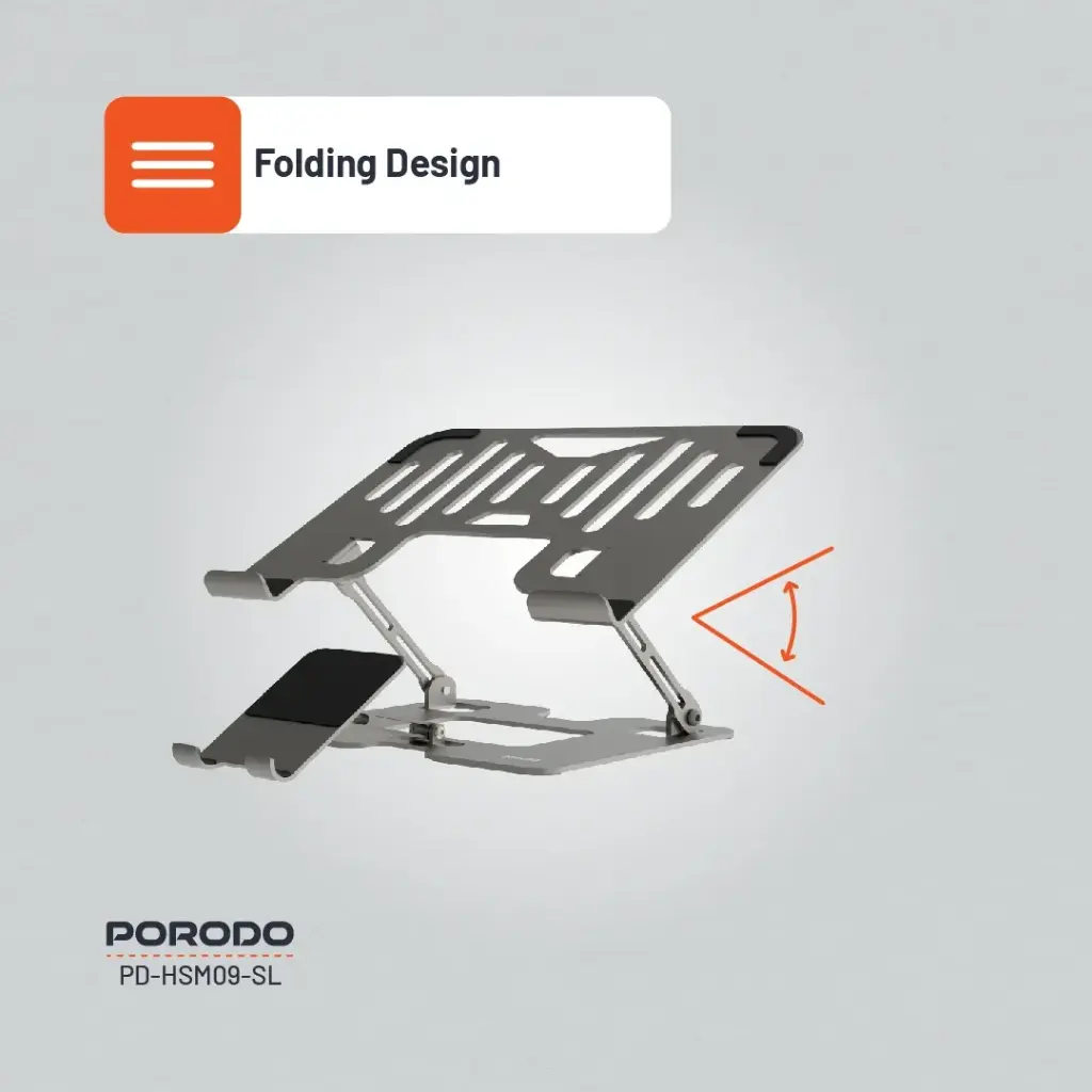 PORODO 2-in-1 Adjustable and Foldable Laptop with Mobile Stand PD-HSM09-SL — image 3
