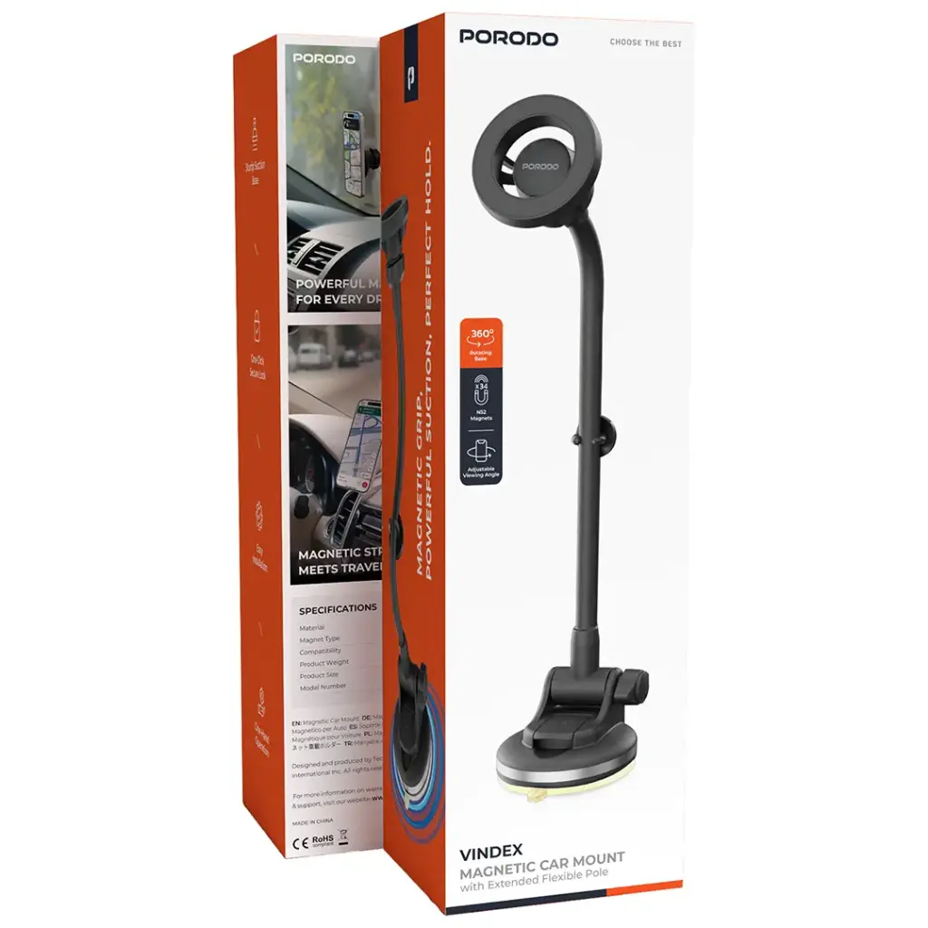 Porodo MagSafe Car Phone Holder with Extended Flexible Pole — image 3