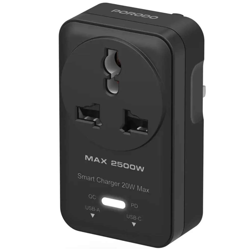 Porodo Velocitas Universal Ac Wall Socket Black Pdukaun01 Dbk — image 3