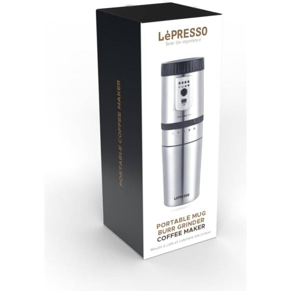 Lepresso Portable Mug Burr Grinder Coffee Maker 250ML Silver Lpgcmsm — image 2