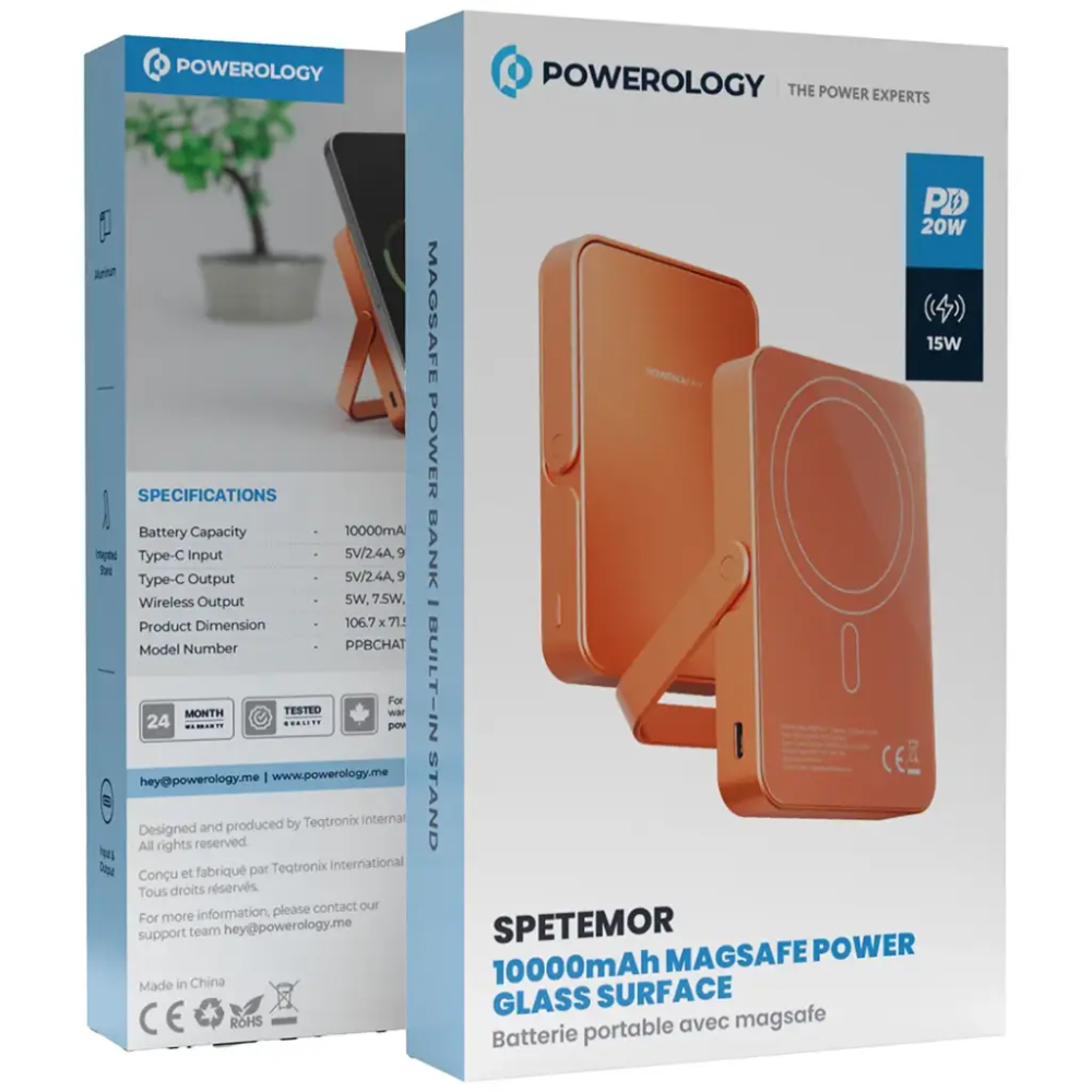Powerology Spetemor 10000 mAh , Megsafe Power Bank Glass Surface PD 20W PPBCHA36OG — image 2