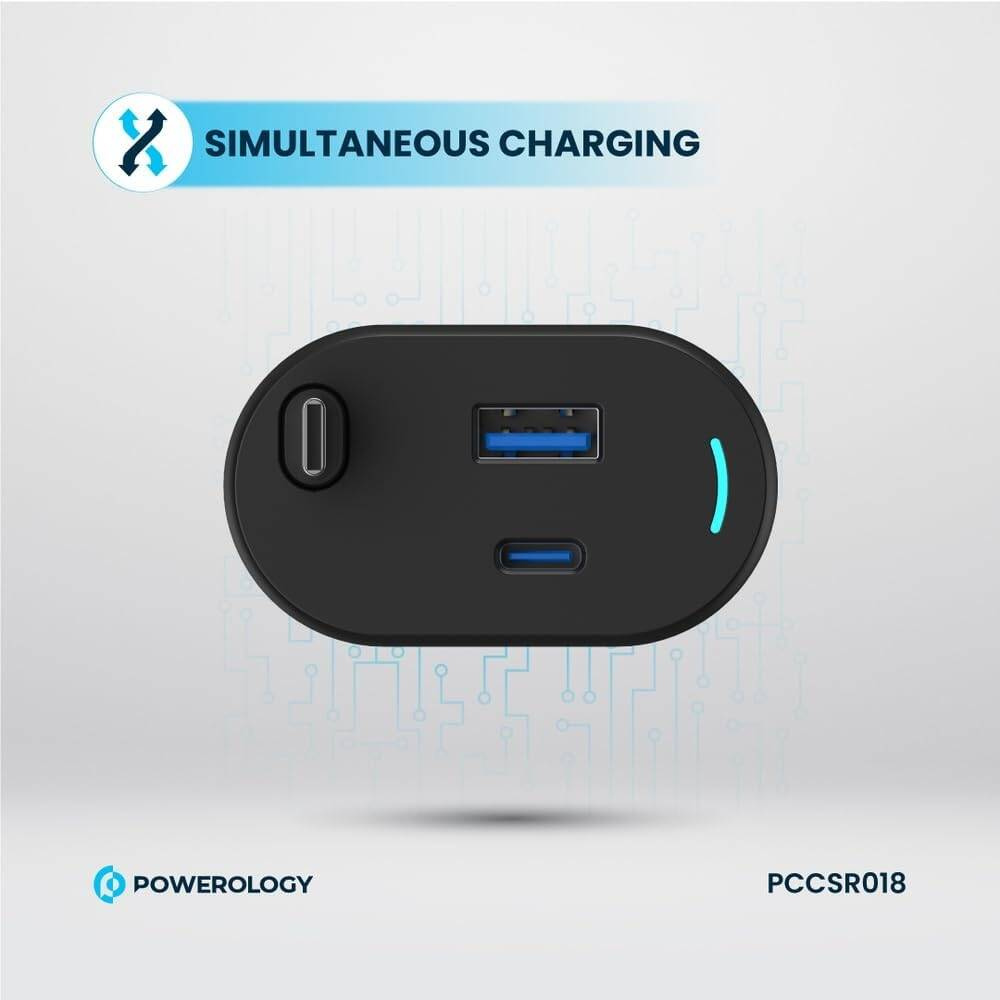 Powerology Type C Retractable Car Charger 20W PCCSR018 — image 2