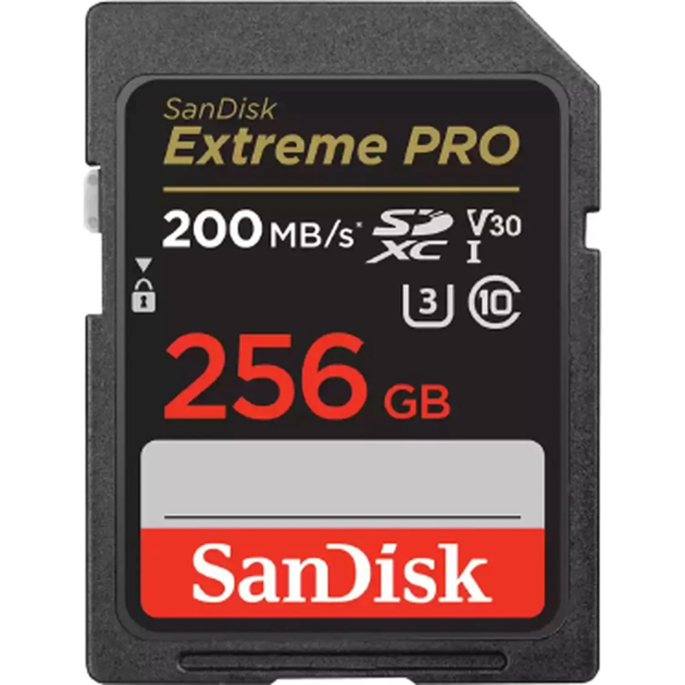 SANDISK Extreme Pro 256 GB SD,200/140MB/s RW,C10,UHS,U3,V30,RPD2,4x6 Box,W/JC,Global SDSDXXD-256G-GN4IN — image 2