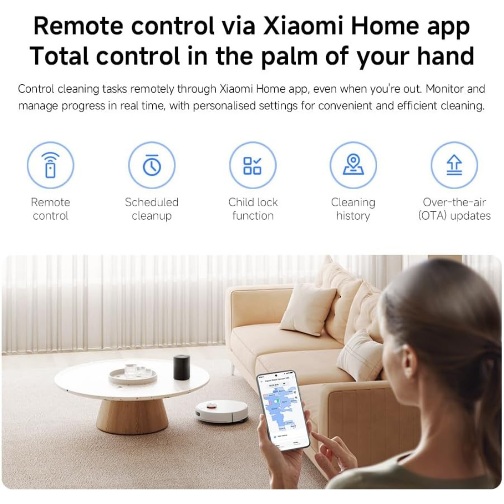 Xiaomi Robot Vacuum S40 UK, 10000Pa suction, 5200 MAH Battery, anti tangle technology, LSD laser navigation, App control. — image 3