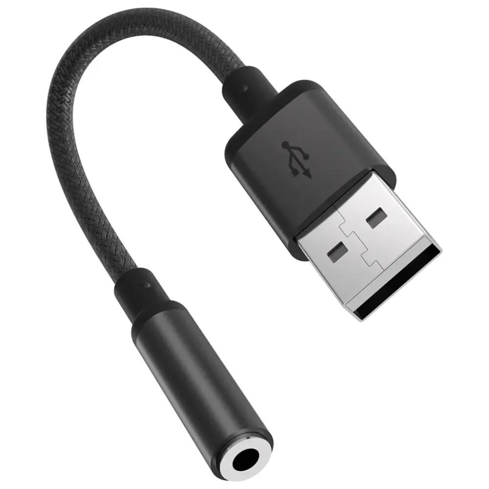 Porodo Audio Link Female 3.5MM to USB A Audio Jack Adapter PDCBL0041BK — image 1