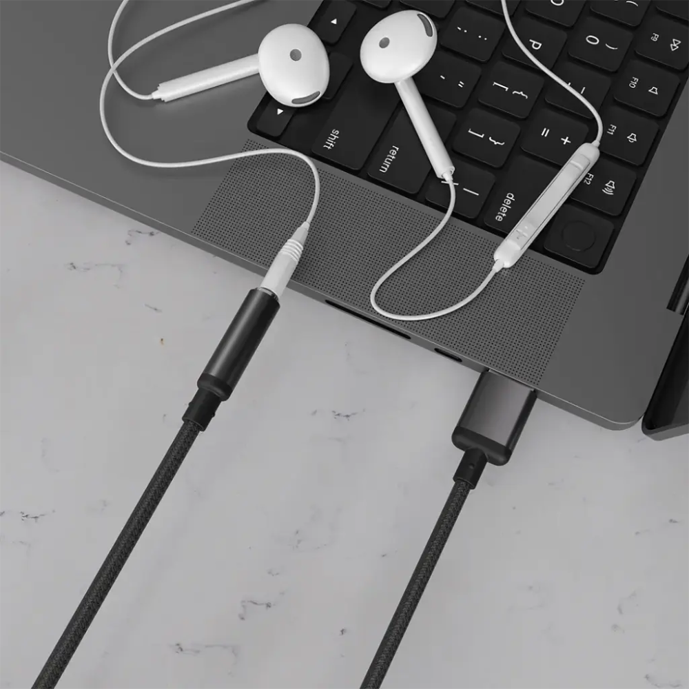 Porodo Audio Link Female 3.5MM to USB A Audio Jack Adapter PDCBL0041BK — image 2