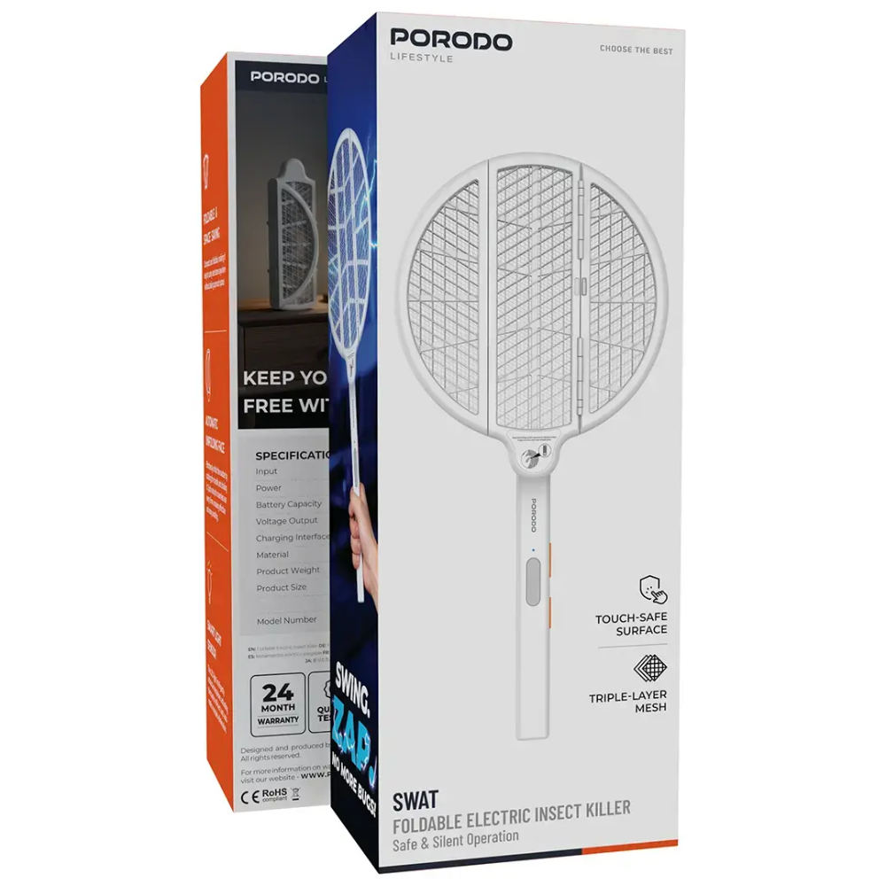 Porodo Lifestyle Swat Multi-Foldable Electric Insect Killer White PDLFSTLTZ01WH — image 2