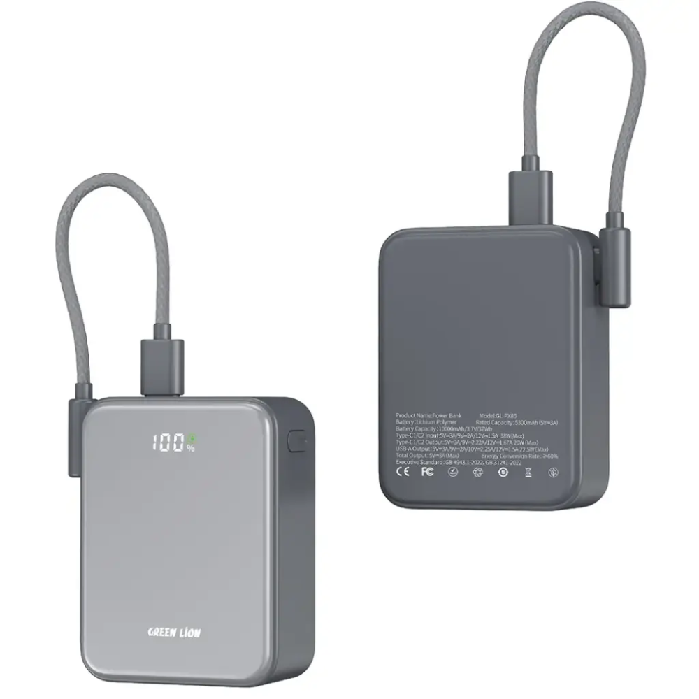 Green Lion Salzburg 10K Power Bank Grey GNSALB10PBGY — image 3