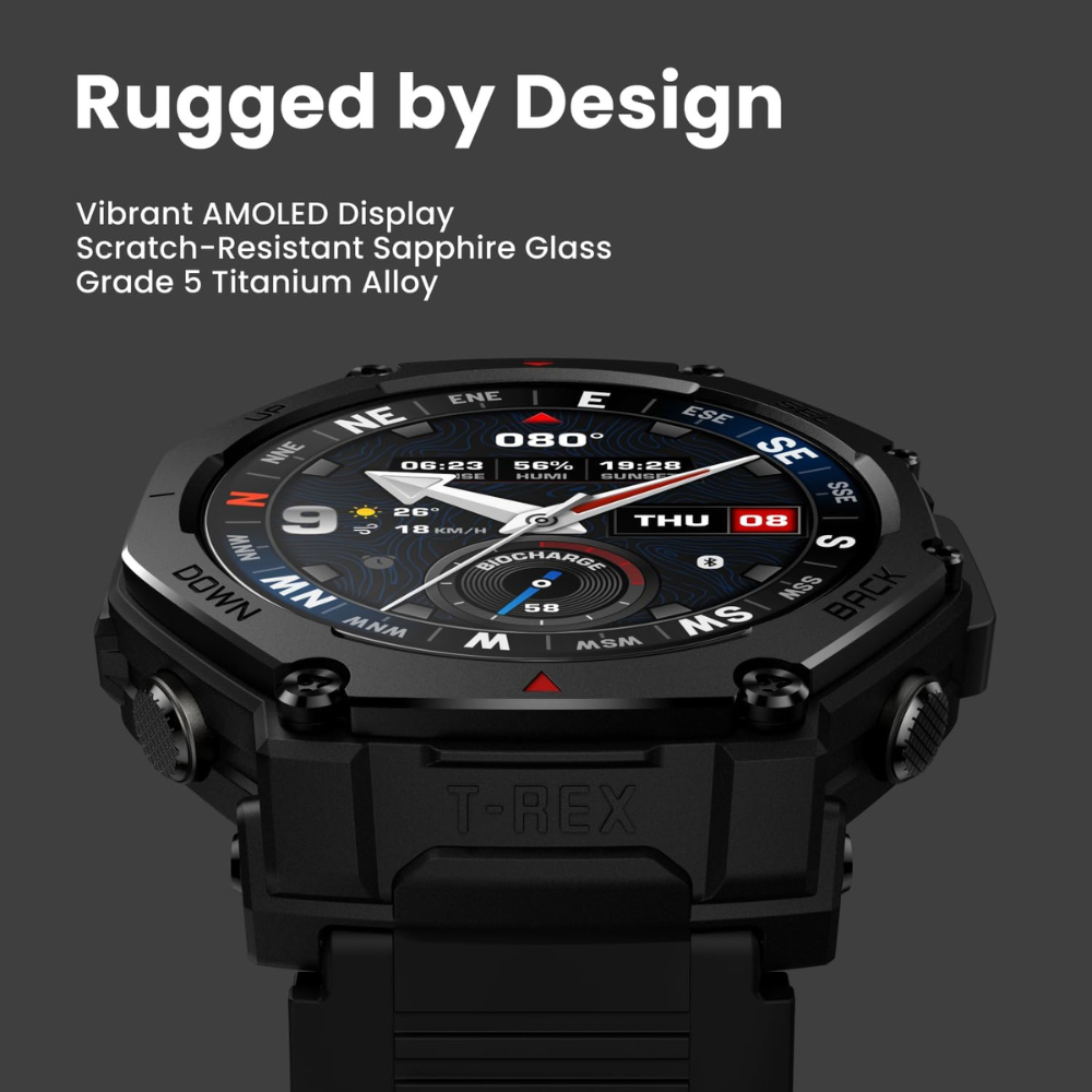 Amazfit T-Rex 3 Pro 48mm Smart Watch Black - Genuine Rugged GPS Smartwatch — image 3