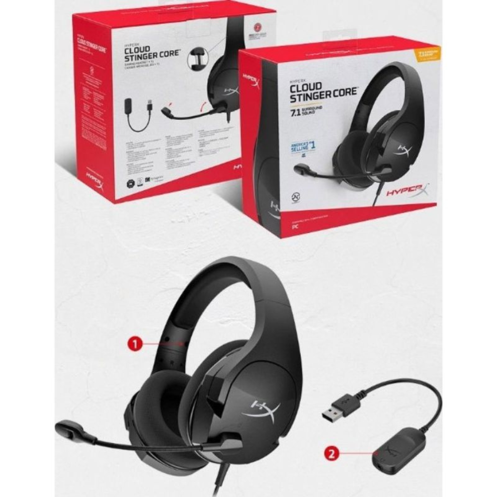 HyperX Cloud Stinger Core Wireless 7.1 Gaming Headset for PC & PS5 – Lightweight, Noise Cancelling Mic — image 2