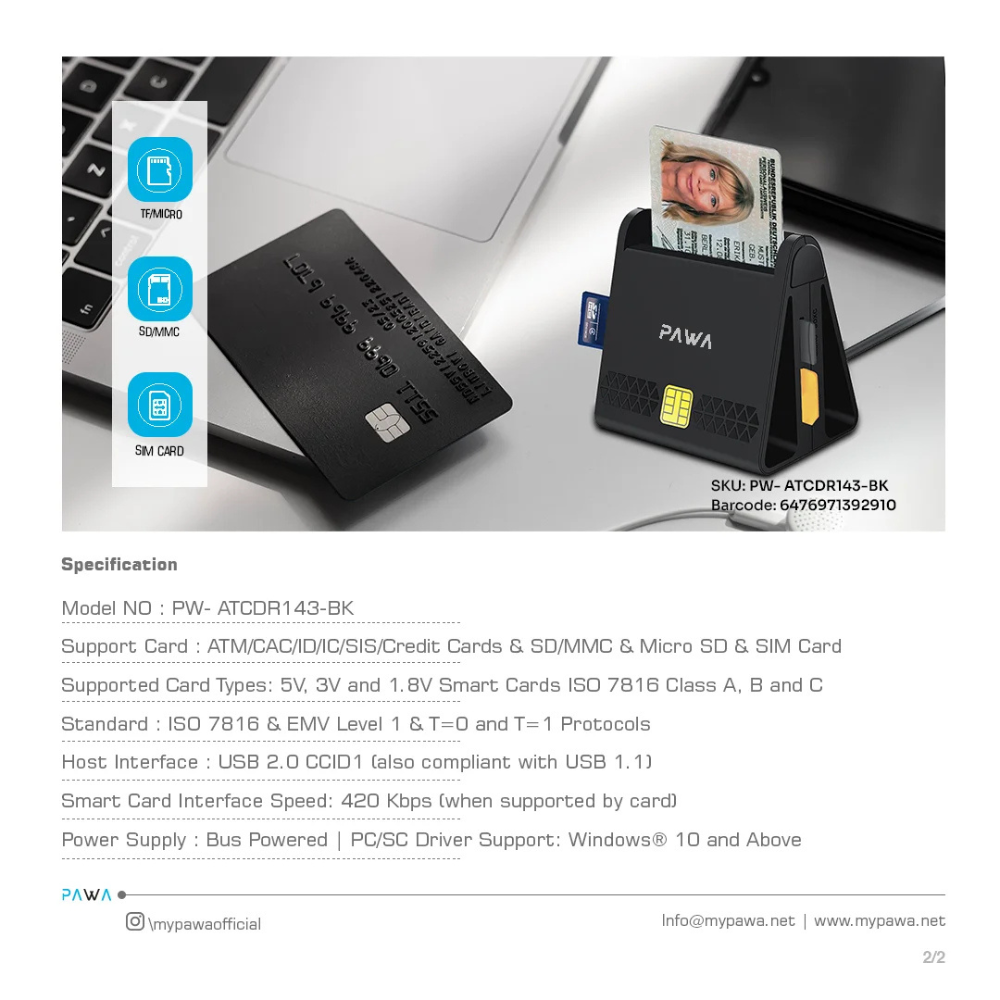 Pawa Multi Slots Smart Card Reader PWATCDR143 — image 2