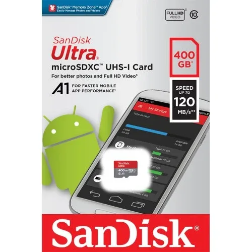 SanDisk Ultra 400GB microSDXC A1 Class 10 Memory Card Sdsqua4-400G-Gn6Mn — image 1