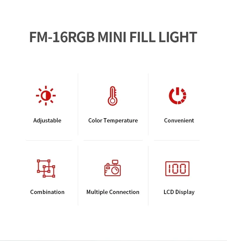Jmary FM-16RGB Mini RGB Video Portable Rechargeable Photography Light Price in | Future IT — image 3