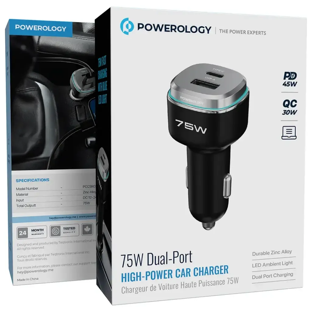 Powerology 75W Dual Port High Power Car Charger — image 3