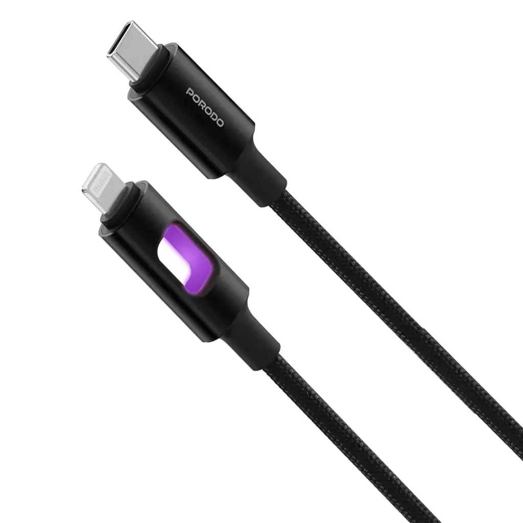 Porodo LED Braided 27W USB C to Lightning Cable 1.2M — image 2