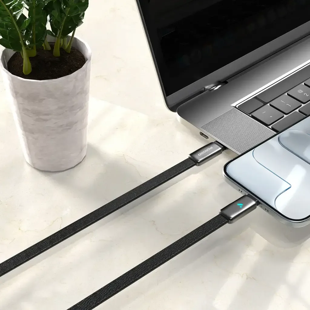 Porodo 100W LED USB C to USB C Leather Cable 1.2M — image 2