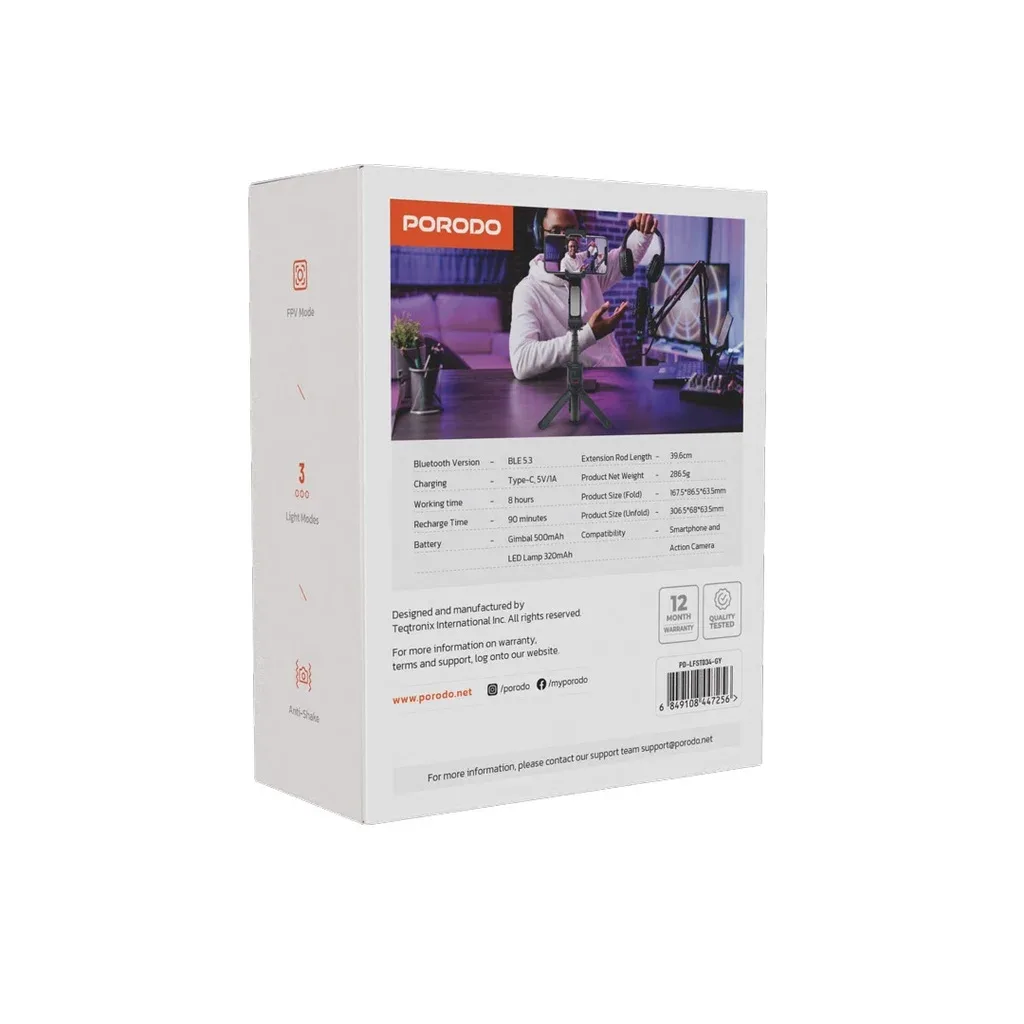 Porodo 2-AXIS Gimbal Stabilizer — image 3