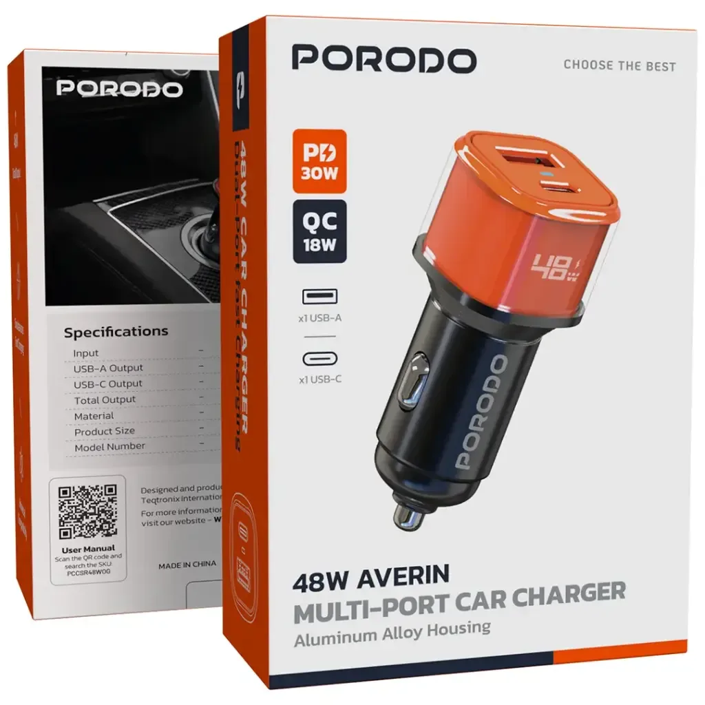 Porodo 48W Averin Multi Port Car Charger — image 3