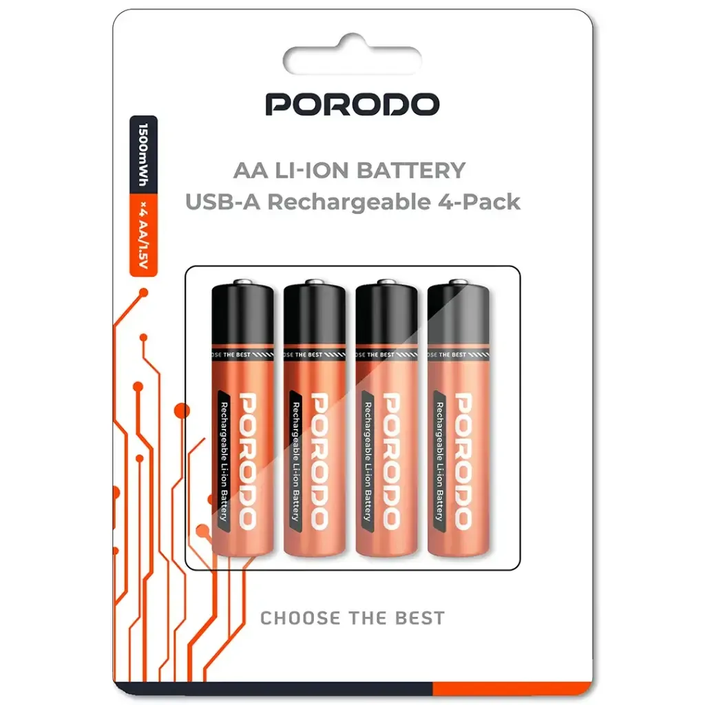 Porodo AA USB A Rechargeable 4 Pack — image 2
