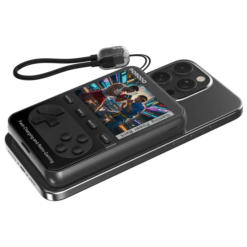 Porodo Arcadevolt 10000 mAh MagSafe Power Bank with Built-In Console 100+ Games — image 4
